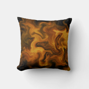 Coussin flamboyant orange et noir