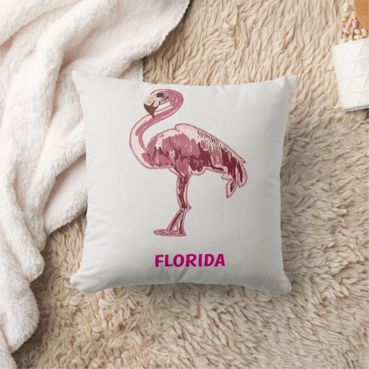 Coussin Flamingo gemalter pinker Flamingo  (Couverture)