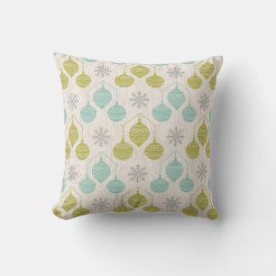Coussin Flamme de neige rétro et ornement -coussin