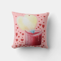 flamme en forme de coeur rouge bougie art rose
