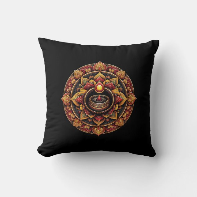 Coussin Flamme sacrée Mandala (Recto)