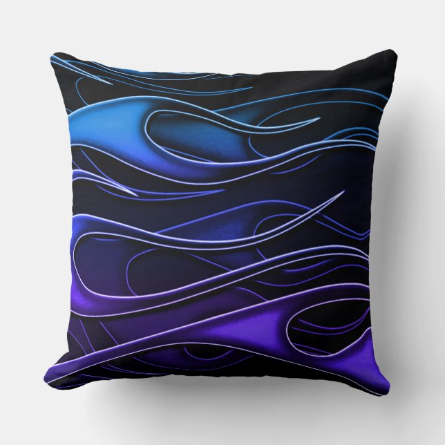 Coussin Flammes bleues et violettes (Recto)