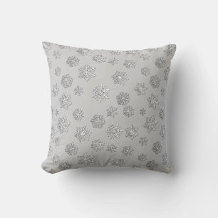Coussin Flammes de neige 3 jours en argent sur un arrière
