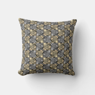 Coussin Flammes de neige / Lune / Argent - Or / Or