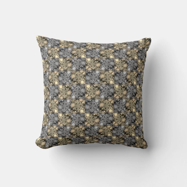 Coussin Flammes de neige / Lune / Argent - Or / Or (Recto)