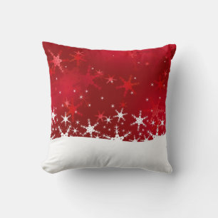 Coussin Flammes de neige rouges d'hiver de Noël