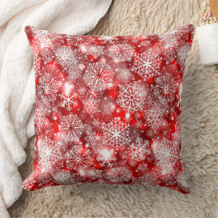 Coussin Flammes de neige sur rouge