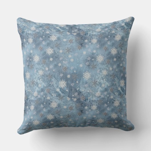 Coussin Flammes de neige sur une fenêtre en verre congelé (Verso)