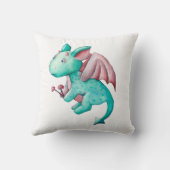 Coussin Flammes minuscules personnalisées, Puissant Dragon (Verso)