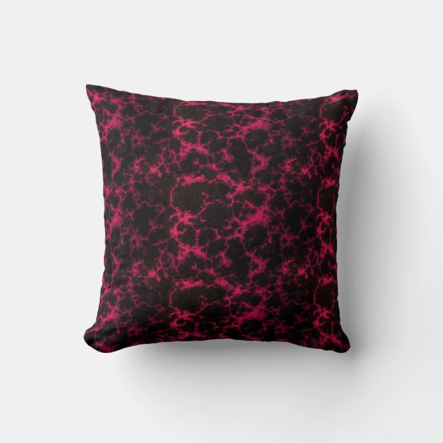 Coussin Flammes roses et noires repérées vibrantes (Recto)