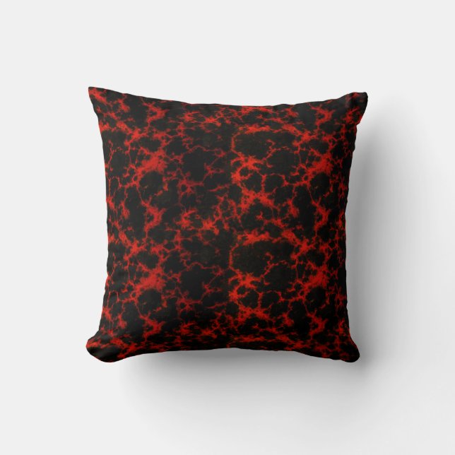 Coussin Flammes rouges et noires repérées vibrantes (Recto)