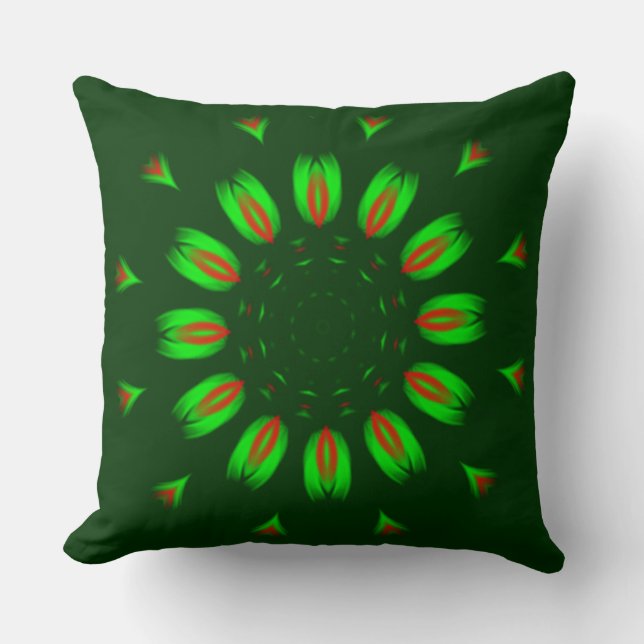 Coussin Flammes Vertes et Rouges (Recto)