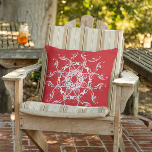 Coussin Flèche de neige de style baroque rouge