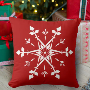 Coussin Flèche de neige rouge et blanche