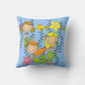 Coussin Flèche de sirènes de la figure de bâton (Verso)