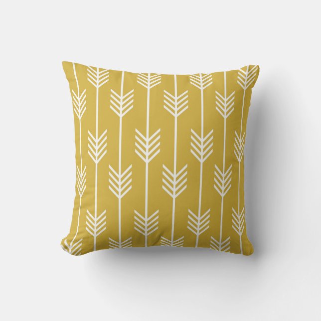 Coussin Flèche moderne Fletcher Motif moutarde Jaune (Recto)