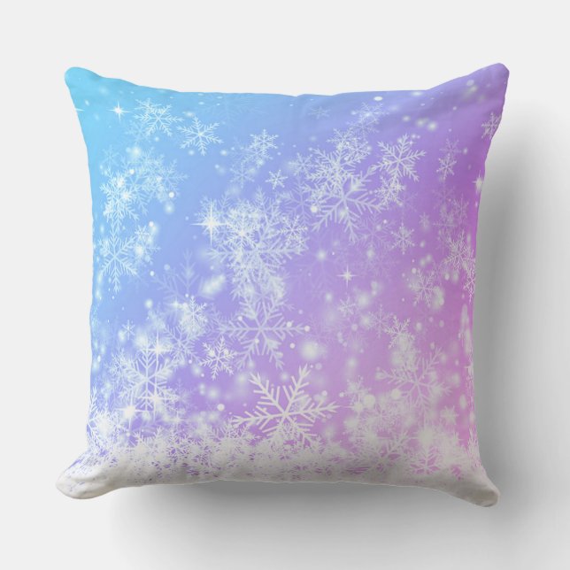 Coussin Flèche-neige du coucher de soleil d'hiver (Recto)