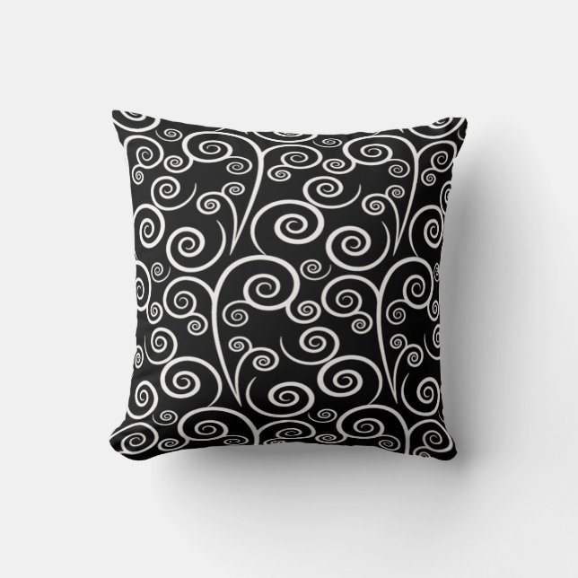 Coussin Flèches blanches sur noir (Recto)