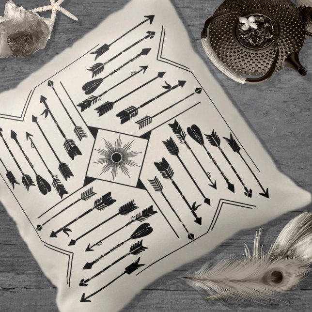 Coussin Flèches Boho et Sun V12 Sq ID748 (Créateur téléchargé)