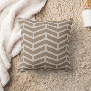 Coussin Flèches franches contre les flèches Chevron Brown 