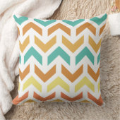 Coussin Flèches rétro Chevron Orange Or Turquoise (Couverture)