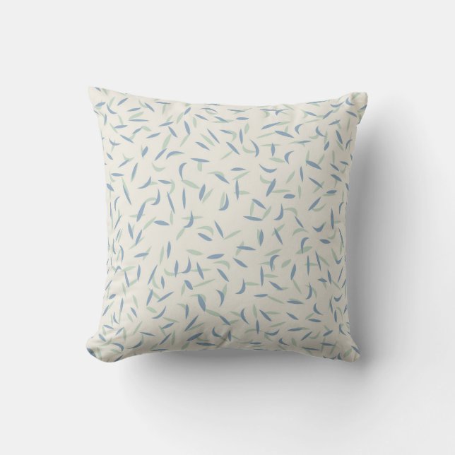 Coussin Flecks Aléatoires, Spectacles, Vert Sage, Bleu Dus (Recto)