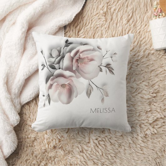 Coussin Fleur 3D Blush Blanc (Couverture)