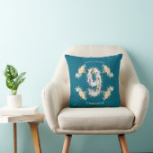 Coussin Fleur 9e anniversaire Turquoise photo Collage bleu (Chaise)