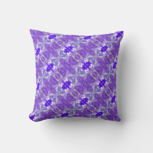 Coussin fleur abstrait violet