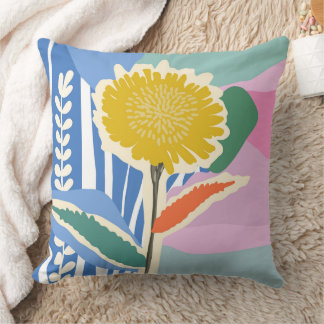 Coussin Fleur abstraite Dandelion Blocs de couleur Moderne