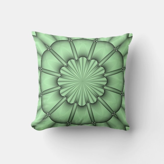 Coussin Fleur Abstraite en vert pâle (Recto)