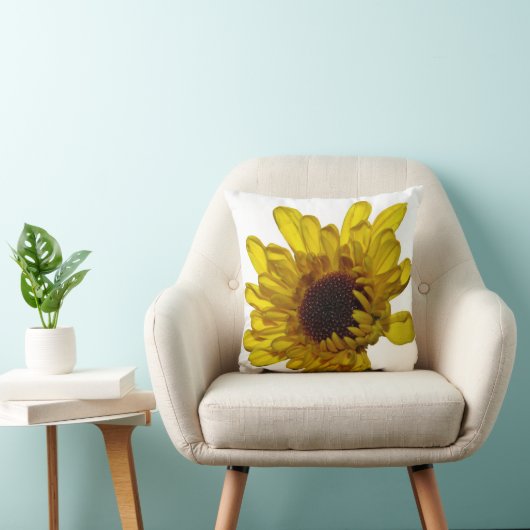 Coussin Fleur Abstraite Jaune Doré Cadeau Favori (Chaise)