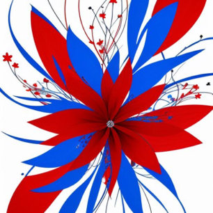 Coussin Fleur Abstraite rouge