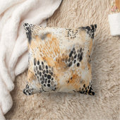 Coussin Fleur Animale Léopard Crème Noir Sauvage (Couverture)