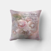 Coussin Fleur apaisante avec message biblique Cushion (Verso)