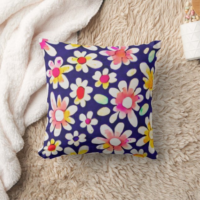 Coussin Fleur aquarelle fantaisiste  (Couverture)