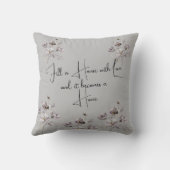 Coussin Fleur aquarelle "La maison devient un foyer" (Verso)