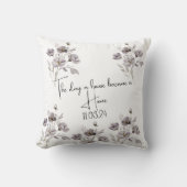 Coussin Fleur aquarelle "La maison devient un foyer" (Recto)