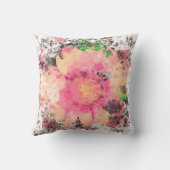 Coussin Fleur aquarelle - pêche (Verso)
