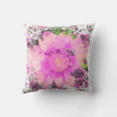 Coussin Fleur aquarelle - Rose (Verso)