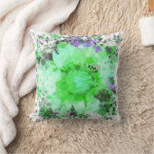 Coussin Fleur aquarelle - Vert (Couverture)