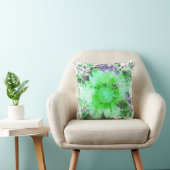 Coussin Fleur aquarelle - Vert (Chaise)