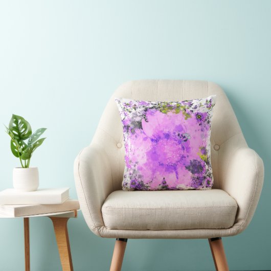 Coussin Fleur aquarelle - Violet (Chaise)
