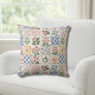 Coussin Fleur aquatique aquarelle rose sauvage