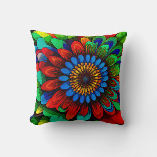 Coussin Fleur arc-en-ciel colorée 104