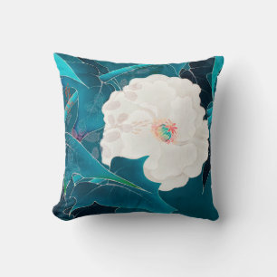 Coussin Fleur blanche, design japonais