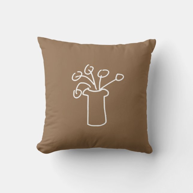Coussin Fleur blanche moderne contart (Recto)