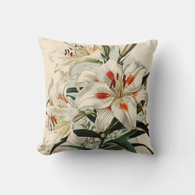 Coussin Fleur blanche Vintage (Recto)