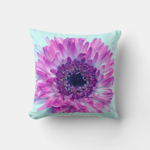 Coussin Fleur bleu violet baby shower