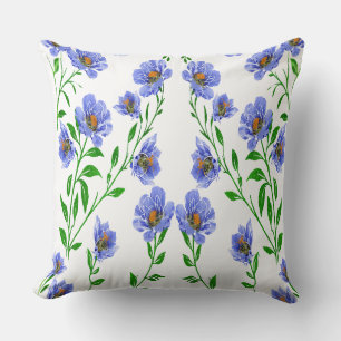Coussin Fleur bleue